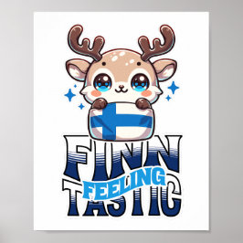 Gefühl Finn-Tastic Niedlich Rentier Lappland Poster
