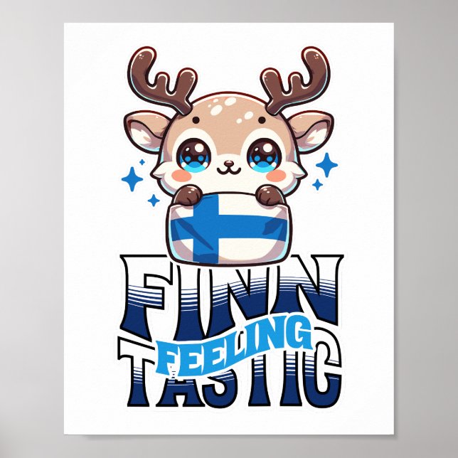 Gefühl Finn-Tastic Niedlich Rentier Lappland Poster (Vorne)