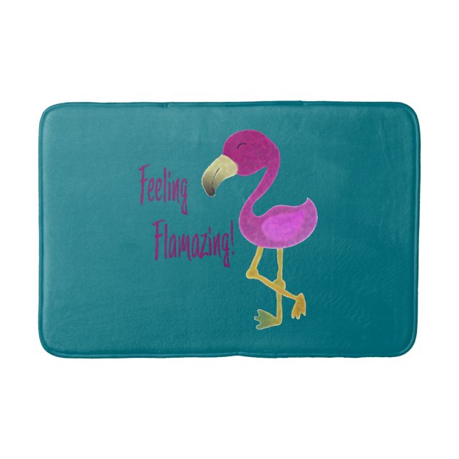 Gefühl Flverblüffend Flamingo Badematte (Vorderseite)