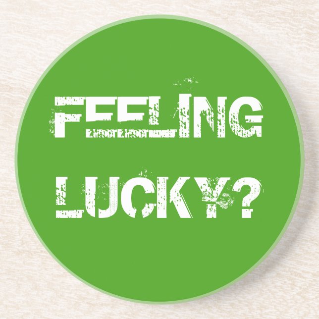 GEFÜHL GLÜCKLICH? SANDSTEIN UNTERSETZER (Vorne)