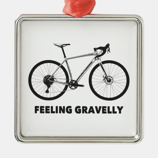 Gefühl Gravelly Cycling Ornament Aus Metall (Vorne)