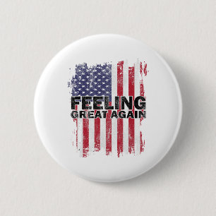 Gefühl Great Again Trump 2024 American USA Flag V Button
