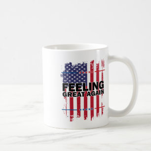 Gefühl Great Again Trump 2024 American USA Flag V Kaffeetasse