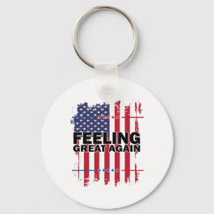 Gefühl Great Again Trump 2024 American USA Flag V Schlüsselanhänger