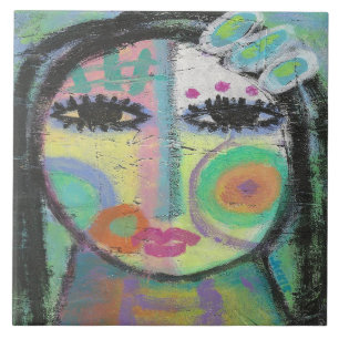 Gefühl Groovy Abstrakte Acrylmalerei auf OSB Fliese