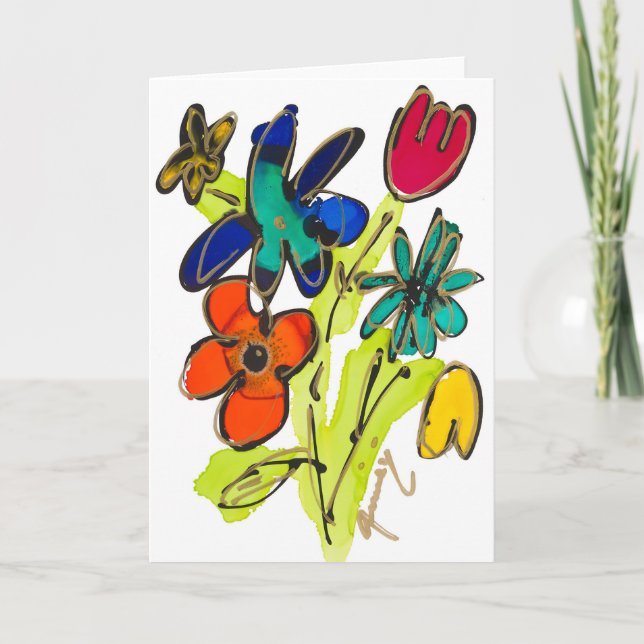 Gefühl Groovy Blank Card Dankeskarte (Vorderseite)