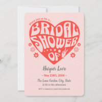 Gefühl Groovy Retro Bridal Dusche Einladung