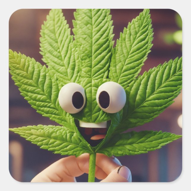 "Gefühl Grün: Leaf mich allein"? Quadratischer Aufkleber (Vorderseite)
