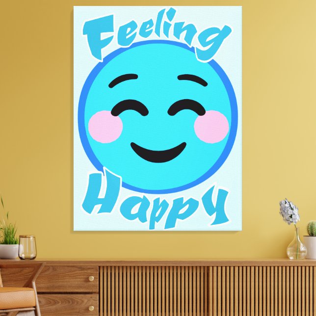 Gefühl Happy Leinwanddruck (Insitu (Wohnzimmer))
