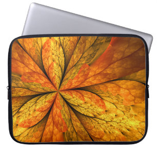 Gefühl Herbst, Modernes Abstraktes Fraktal Blume Laptopschutzhülle