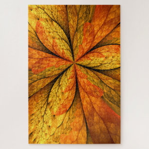 Gefühl Herbst, Modernes Abstraktes Fraktal Blume Puzzle