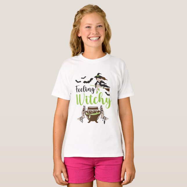 Gefühl Hexerei Magic Halloween T-Shirt (Vorne ganz)