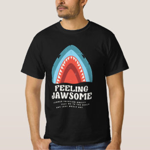 Gefühl Jawsome Shark Funny Summer Puns Black T-Shirt
