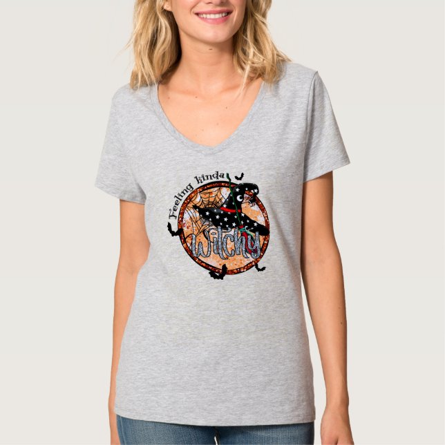 Gefühl Kinda Witchy - Halloween-Hut T-Shirt (Vorderseite)
