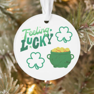 Gefühl Lucky auf einem Ornament