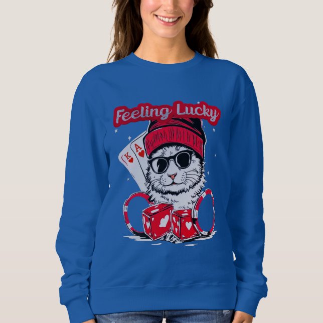 Gefühl Lucky - Cool Cat Casino Vibes Sweatshirt (Vorderseite)