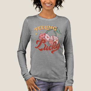 Gefühl Lucky Dice Retro Typografie Tri-Blend Shirt