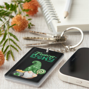 Gefühl Lucky Happy St. Patrick's Day Custom Text Schlüsselanhänger
