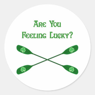 Gefühl Lucky Kayak Runder Aufkleber