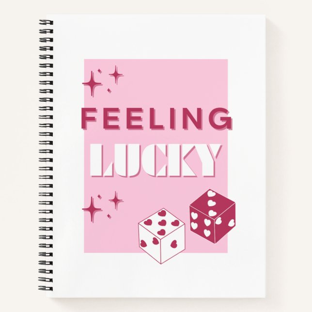 Gefühl Lucky, Lucky Girl, Luckiest Girl, Pink Notizbuch (Vorderseite)
