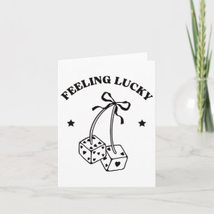 Gefühl Lucky Retro Dice Valentine Niedlich Hearts  Karte