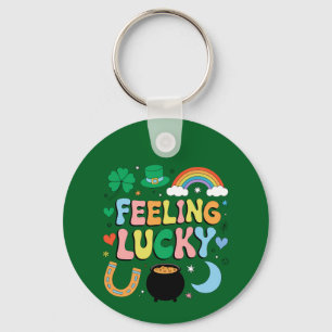 Gefühl Lucky St Patricks Day Charm Irish Kleeblatt Schlüsselanhänger