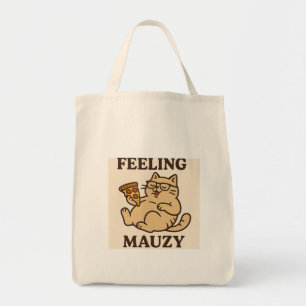 Gefühl Mauzy - Retro Cat Pizza Vibes Ästhetik Tragetasche