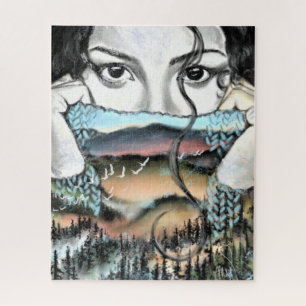 Gefühl "Merge Nature Puzzle Woman" - Malerei