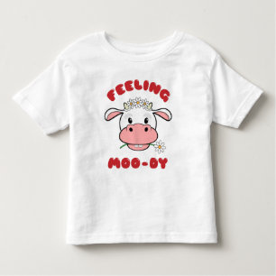 Gefühl Moo-dy   Niedlicher Cartoon Kuh Zitat T - S Kleinkind T-shirt