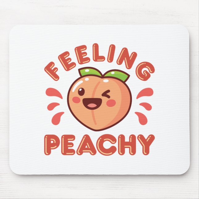 Gefühl Peachy Peach Fruit Happy Kawaii Mousepad (Vorne)