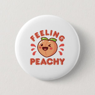 Gefühl Peachy Pfirsich Fruchtsäfte Happy Kawaii Button