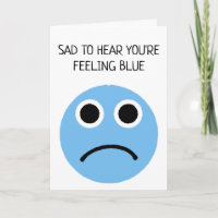 Gefühl Sad Blue Frownace Emoji Card