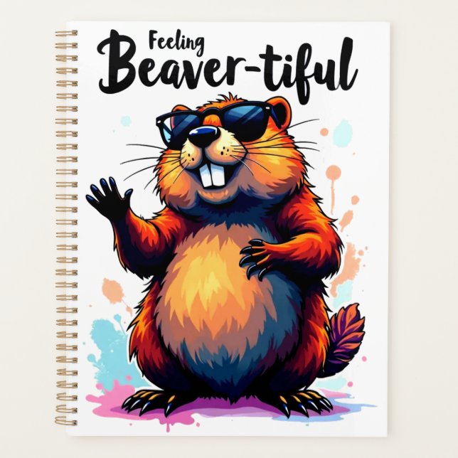 Gefühl Schön - Funny Beaver Grafik Planer (Vorderseite)