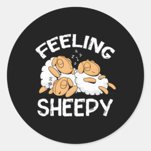 Gefühl Sheepy Sleepyhead Spaß Runder Aufkleber