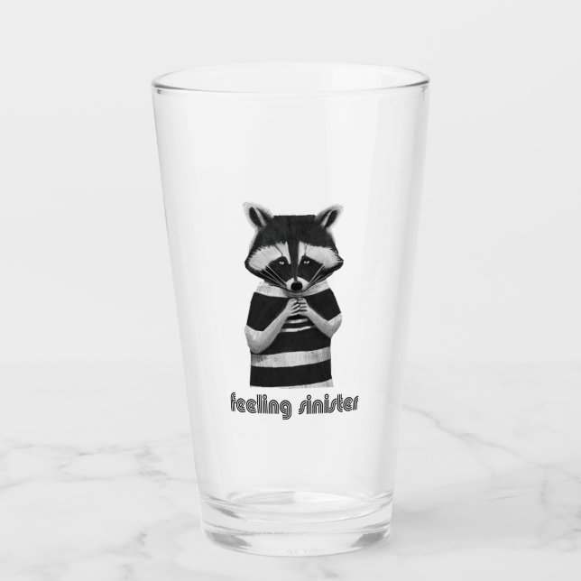 Gefühl Sinister Funny Raccoon Glas (Vorderseite)