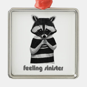 Gefühl Sinister Funny Raccoon Ornament Aus Metall