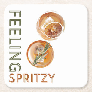 Gefühl Spritzy Orange Cocktail Rechteckiger Pappuntersetzer