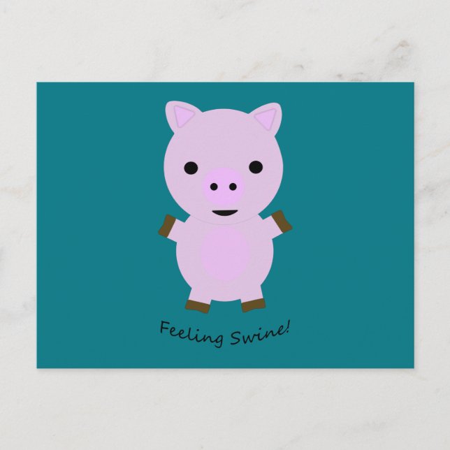 Gefühl Swine Pig Postkarte (Vorderseite)