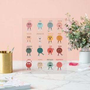 Gefühle Emotionen Gesichter Übersicht Schulberater Acrylschild