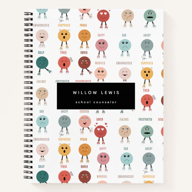 Gefühle Emotionen Gesichter Übersicht Schulberater Notizbuch (Vorderseite)