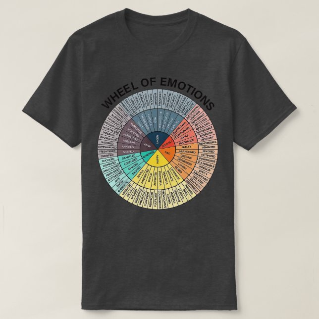 Gefühle Wheel Emotion Chart Mental Health Herapie T-Shirt (Design vorne)