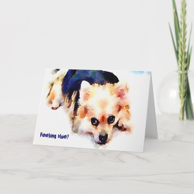 Gefühls-blaue Gruß-Karte Karte (Vorderseite)