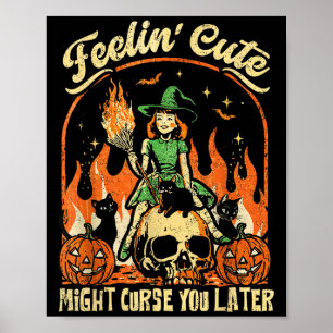 Gefühls Niedlicher Fluch zu Halloween Bla Poster
