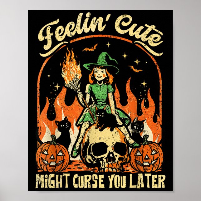 Gefühls Niedlicher Fluch zu Halloween Bla Poster (Vorne)