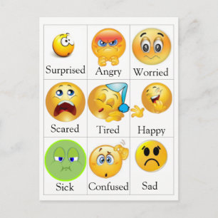 Gefühls-Postkarte - PECS. Text kann redigiert Postkarte