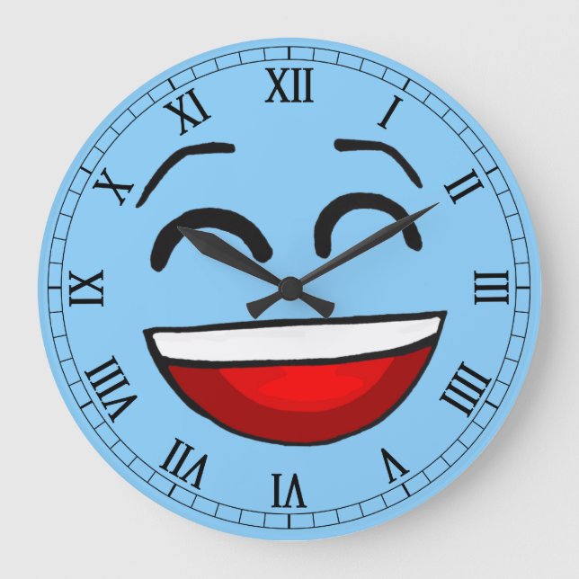 Gefühlsblau Große Wanduhr (Vorderseite)