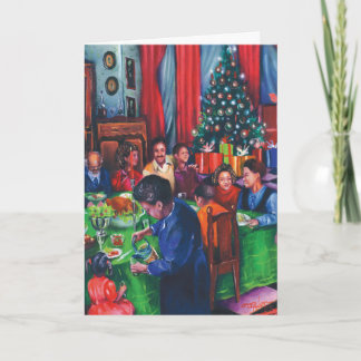 Gefühlvolles Familien-Abendessen Feiertagskarte