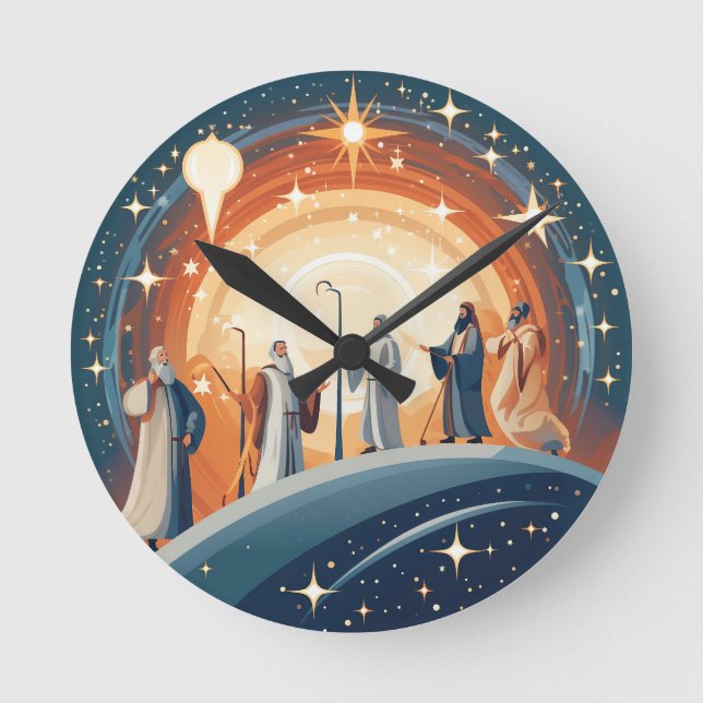 Geführt von Light - Celestial Journey Runde Wanduhr (Vorderseite)