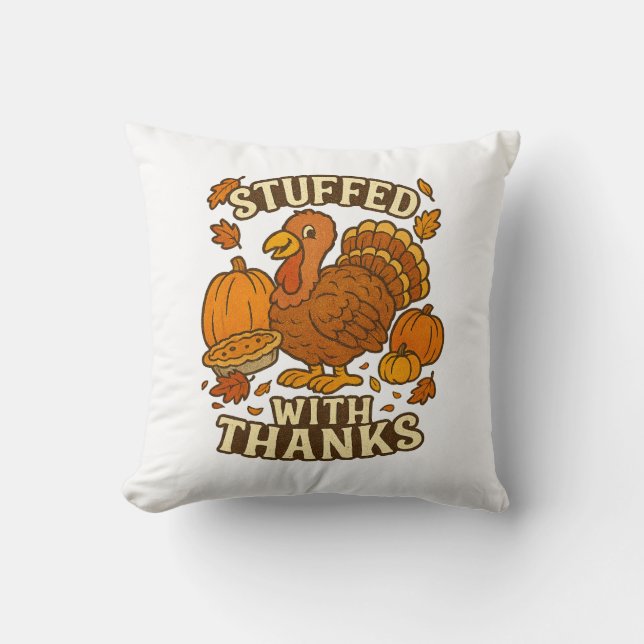 gefüllt mit Dank Erntedank Kissen (Vorderseite)