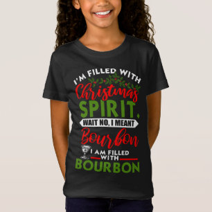 gefüllt mit Weihnachtsgeist Bourbon Funny Xmas Da T-Shirt